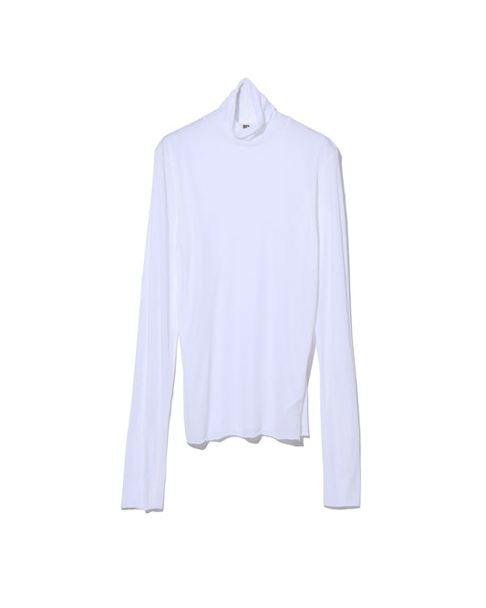 high twist cotton sheer jersey turtle-neck Tee