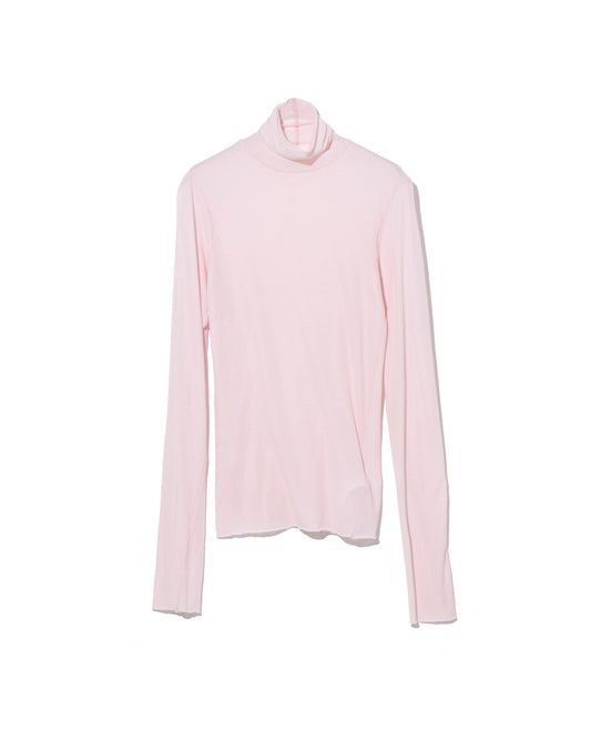 high twist cotton sheer jersey turtle-neck Tee