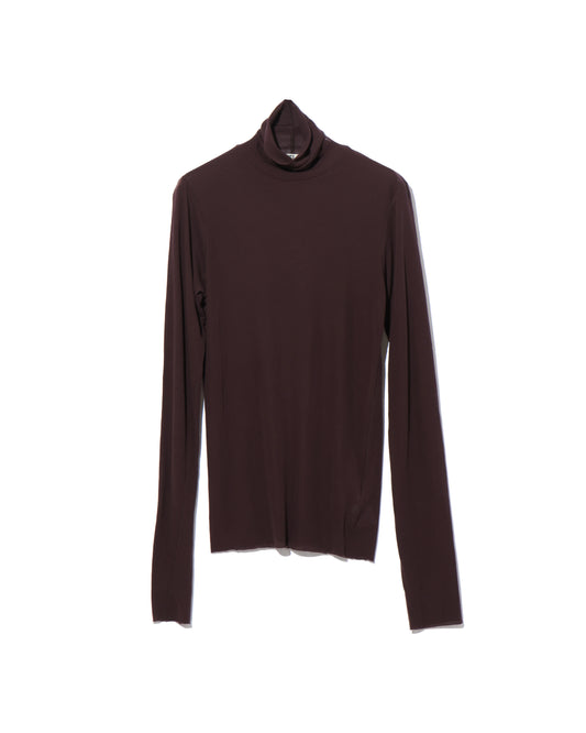 high twist cotton sheer jersey turtle-neck Tee