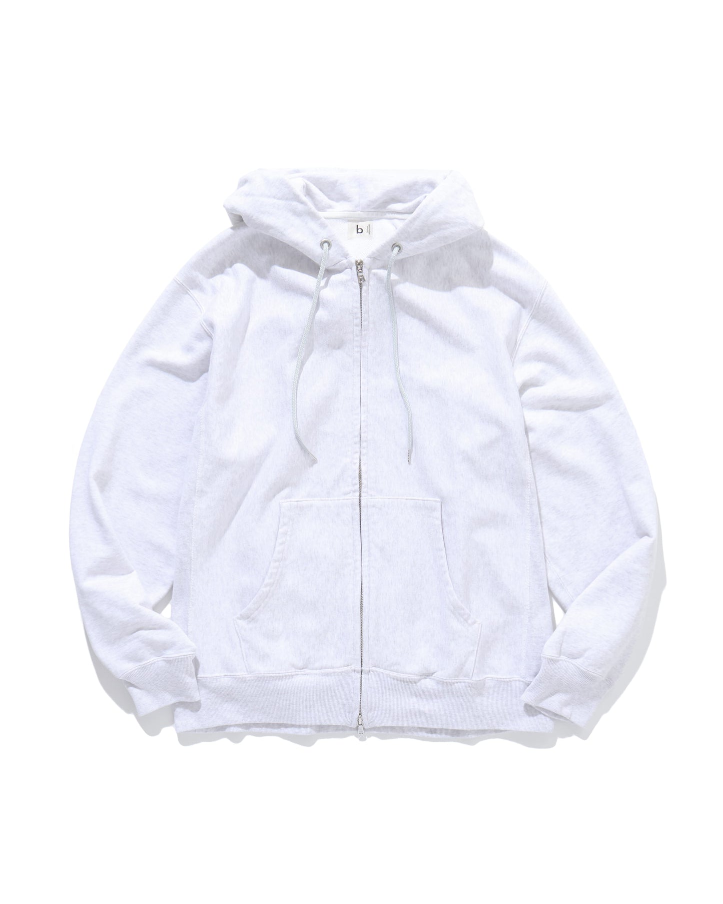 Soft&Hard Sweat Hoodie ZIP HEATHER WHITE