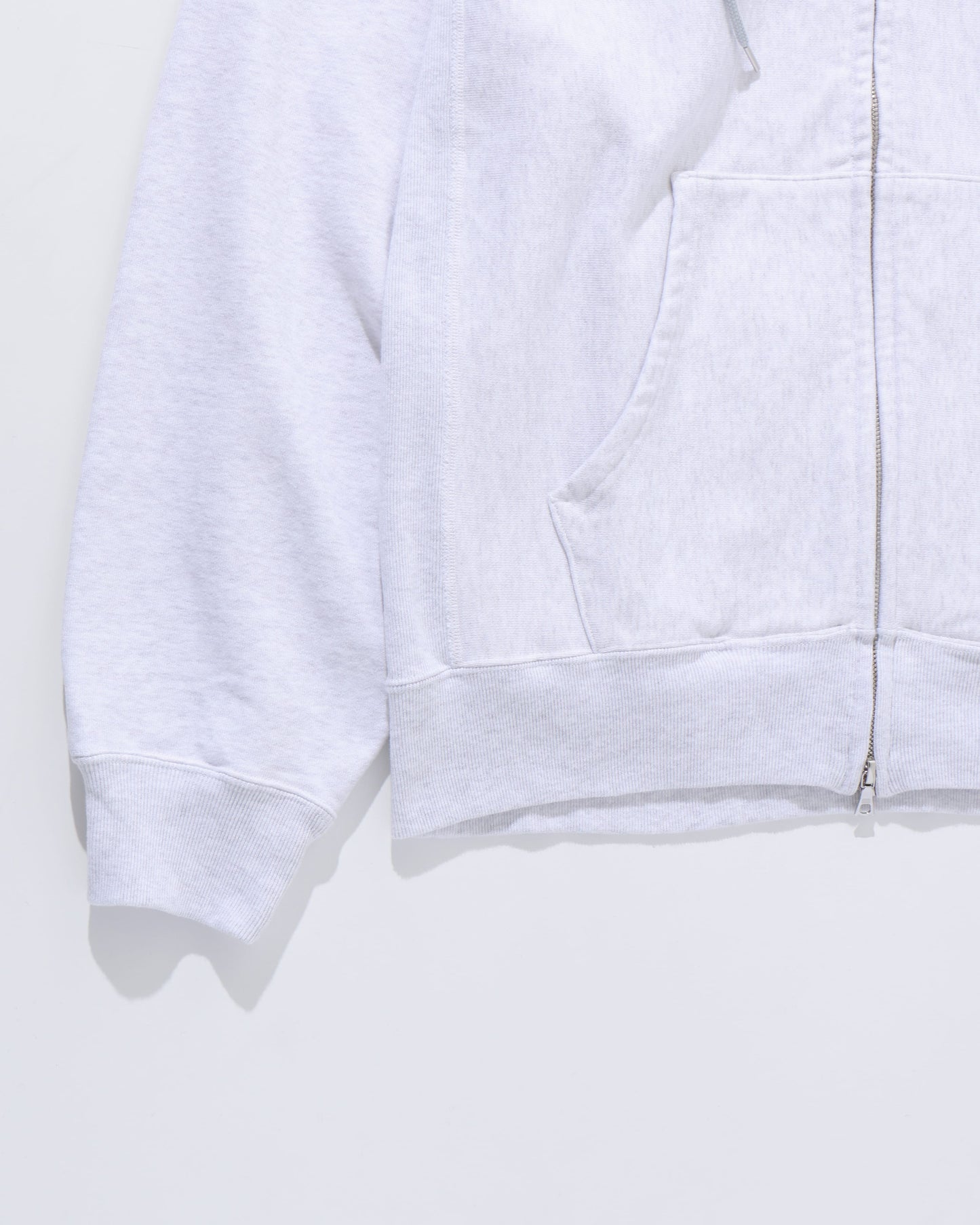 Soft&Hard Sweat Hoodie ZIP HEATHER WHITE