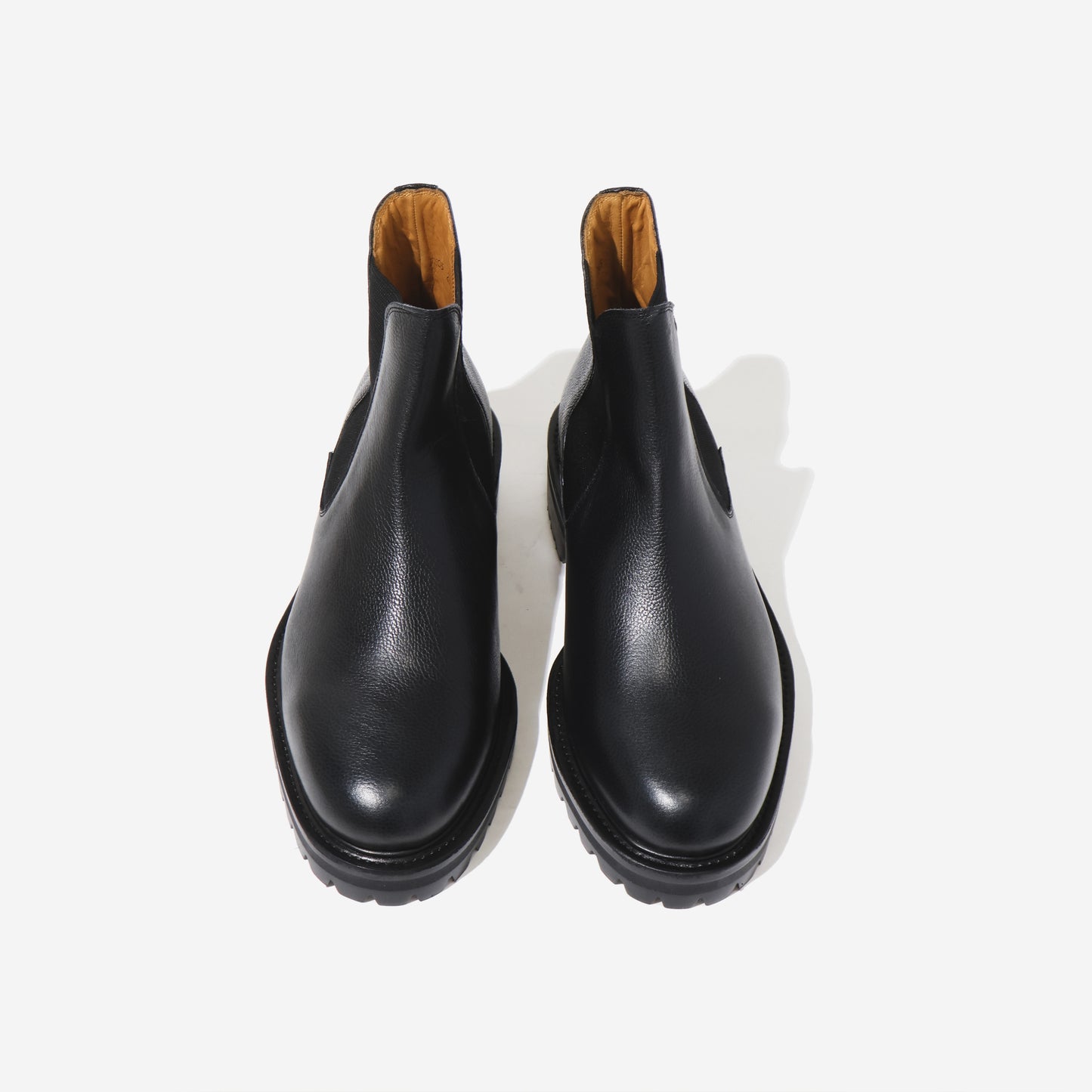 Side Gore Boots in Grain Leather BLACK
