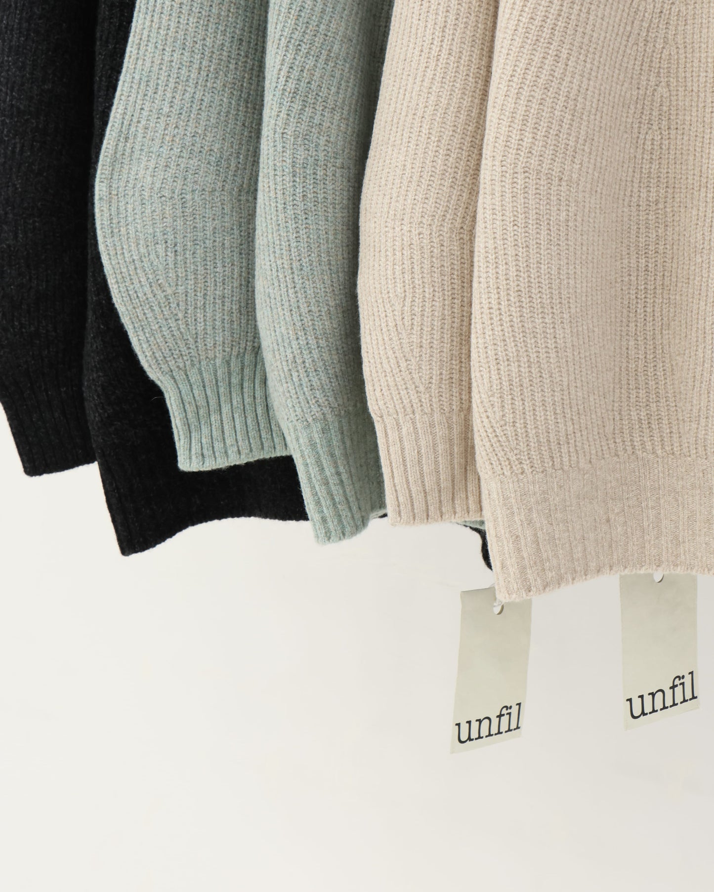 superfine lambs&chenille ribbed-knit high-neck sweater