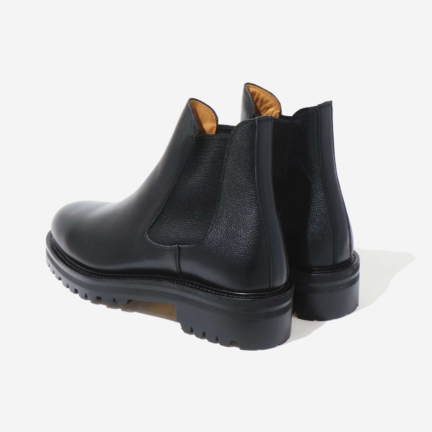 Side Gore Boots in Grain Leather BLACK