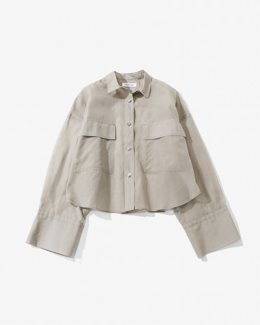 PREMIUM SILK COTTON CROPPED SHIRT