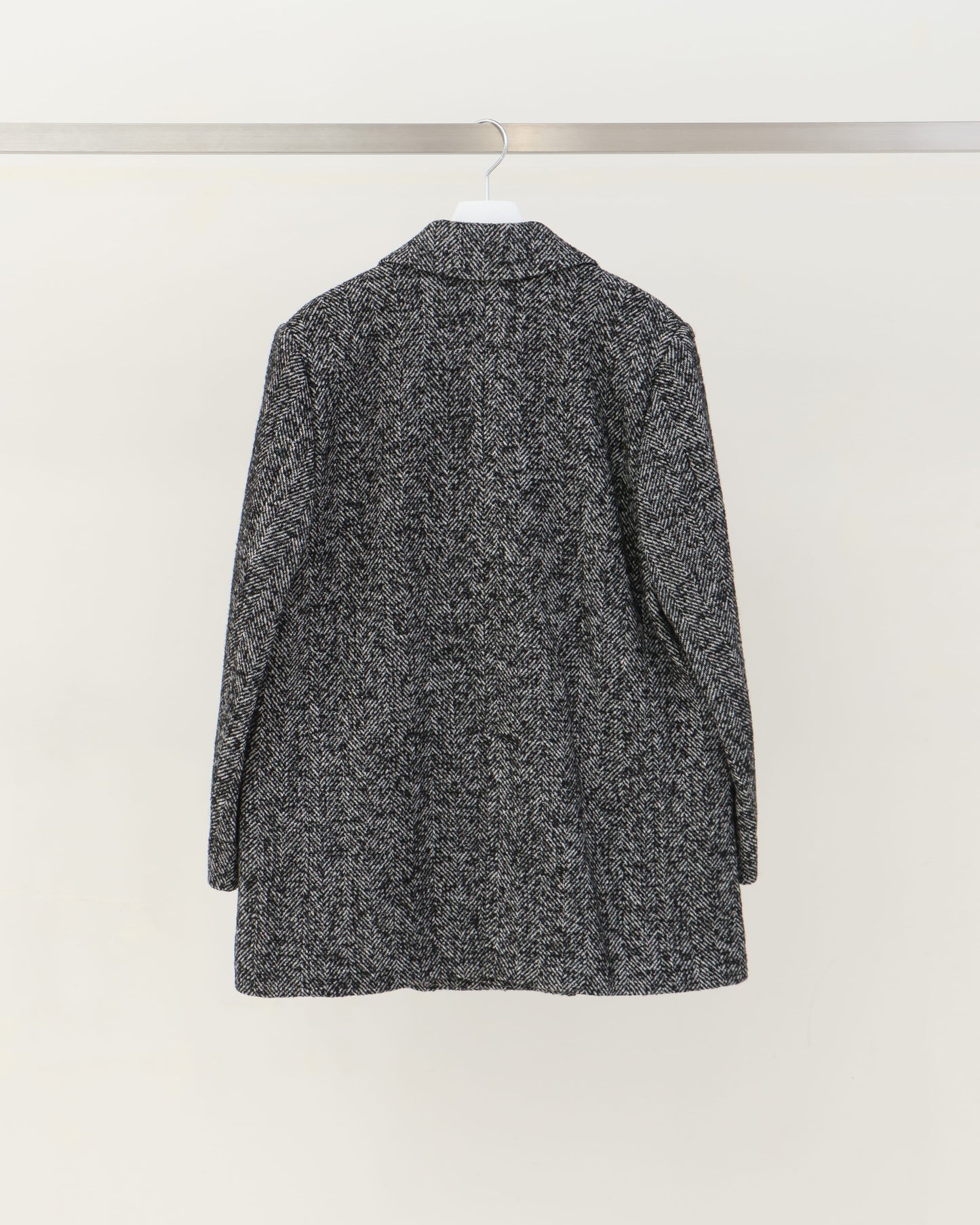 WOOL SOLK HERRINGBONE COAT