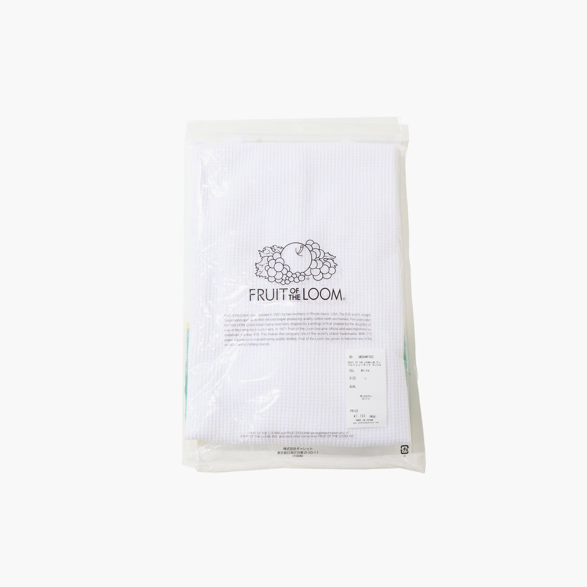 FRUIT OF THE LOOM×JM ワッフルヘンリ－ネック ロンTee