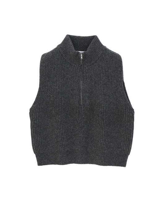 RIBBED KNIT WOOL VEST 11410