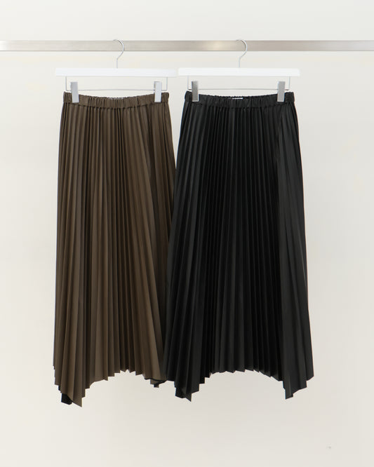 SYNTHETIC LEATHER PLEATS SKIRT