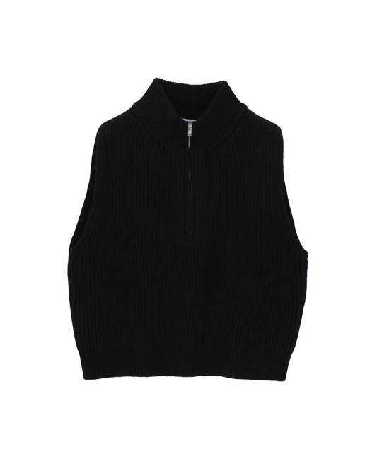 RIBBED KNIT WOOL VEST 11410