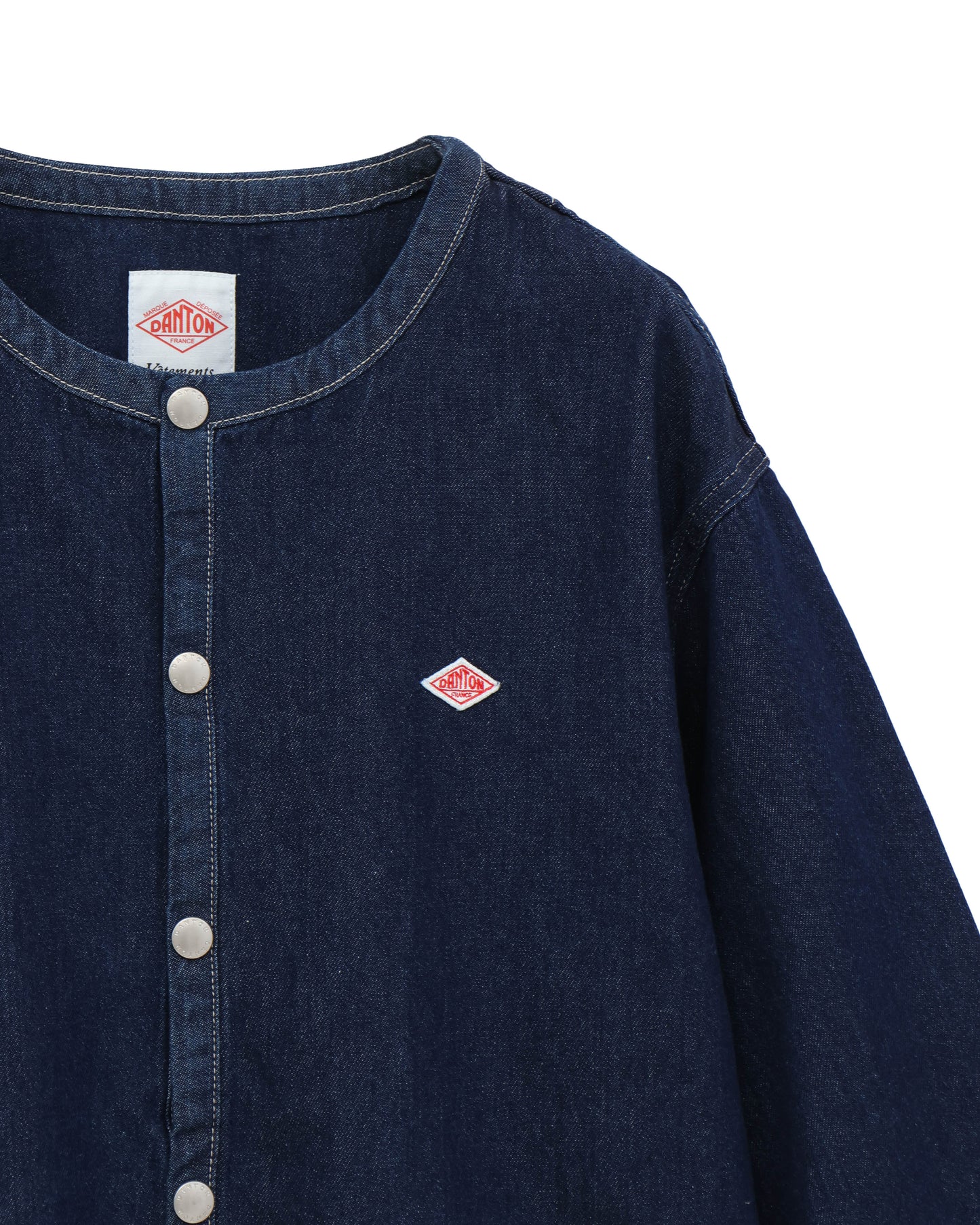 WOMEN'S DENIM COLLARLESS JACKT