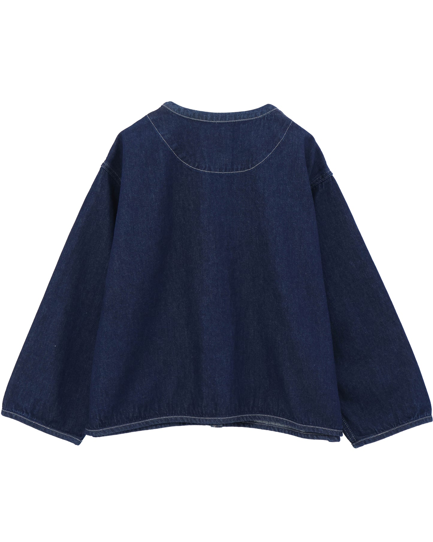 WOMEN'S DENIM COLLARLESS JACKT