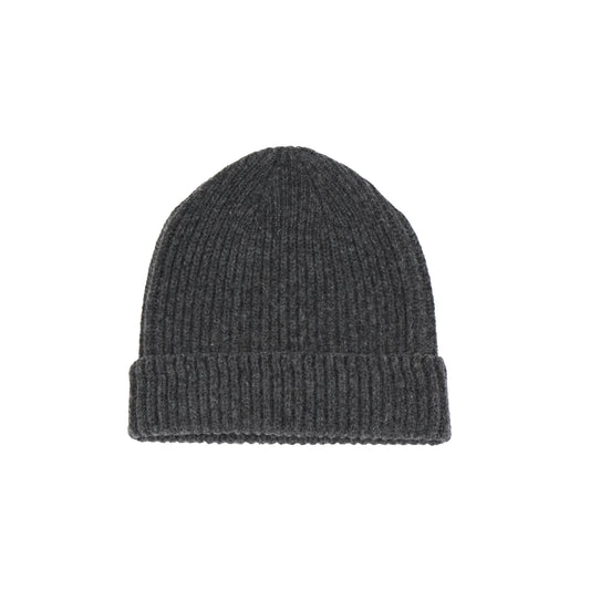 RIBBED KNIT WOOL BEANIE 11415