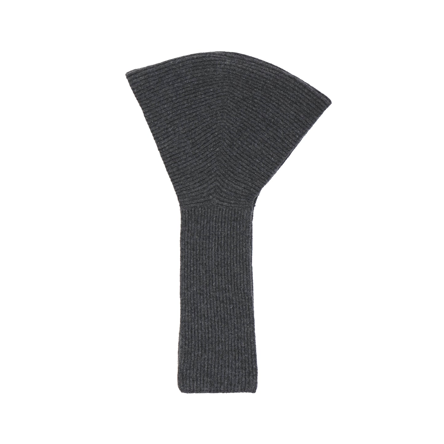 RIBBED KNIT WOOL HOODED SCARF 11416