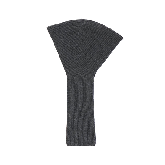 RIBBED KNIT WOOL HOODED SCARF 11416