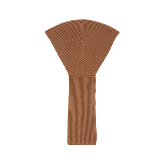 RIBBED KNIT WOOL HOODED SCARF 11416