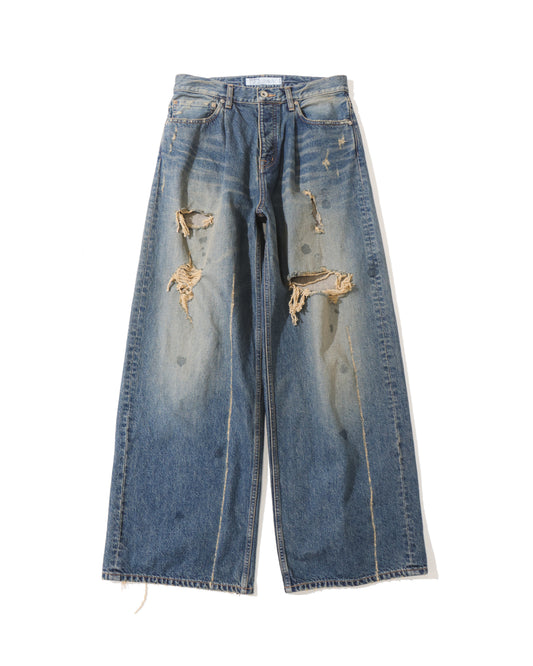 "80Year" Damage Wide Denim Pants