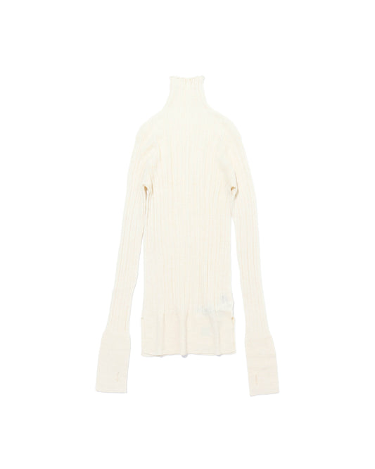 royal baby alpaca random ribbed-knit high-neck P/O