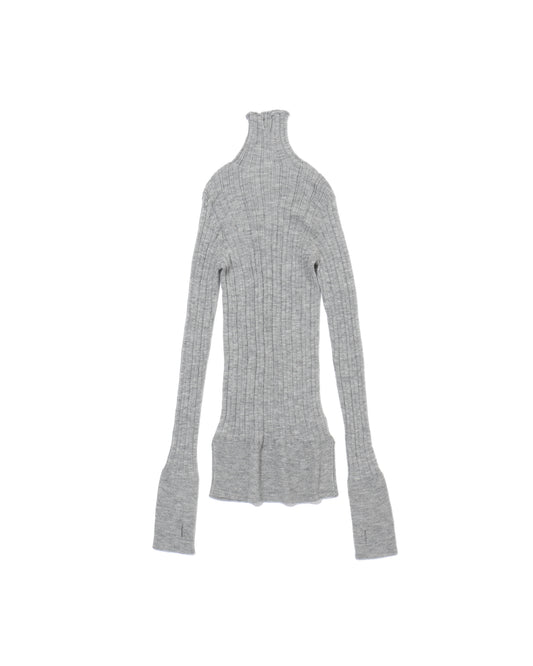 royal baby alpaca random ribbed-knit high-neck P/O