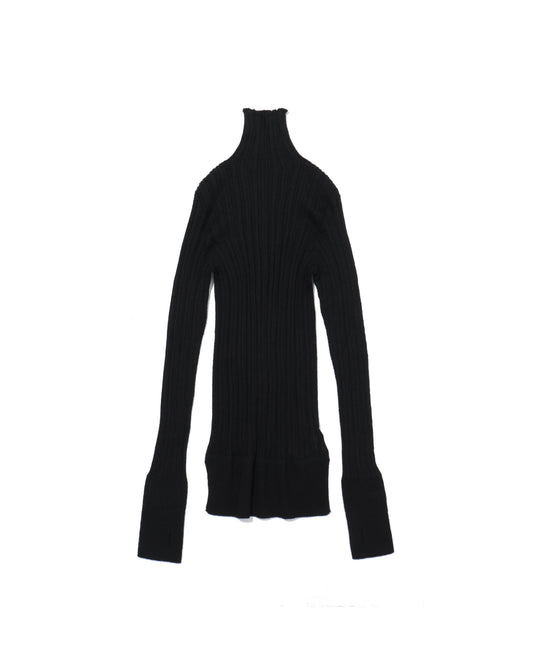royal baby alpaca random ribbed-knit high-neck P/O