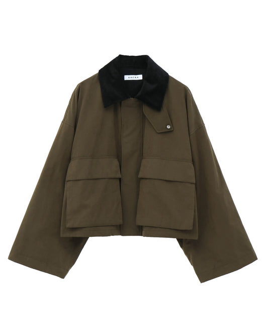 WAXED HIGH DENSITY CLOTH SHORT JACKET