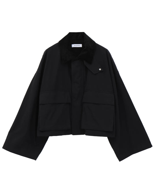 WAXED HIGH DENSITY CLOTH SHORT JACKET