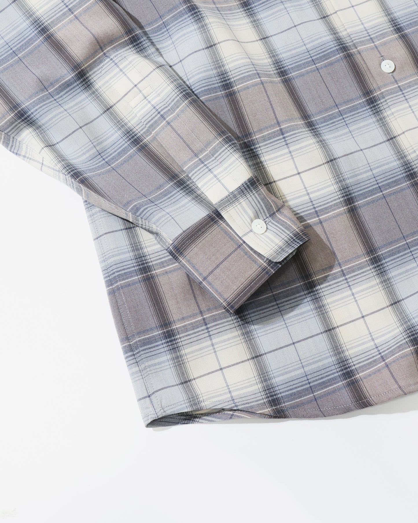 SUPER LIGHT WOOL CHECK SHIRT BLUE GRAY CHECK