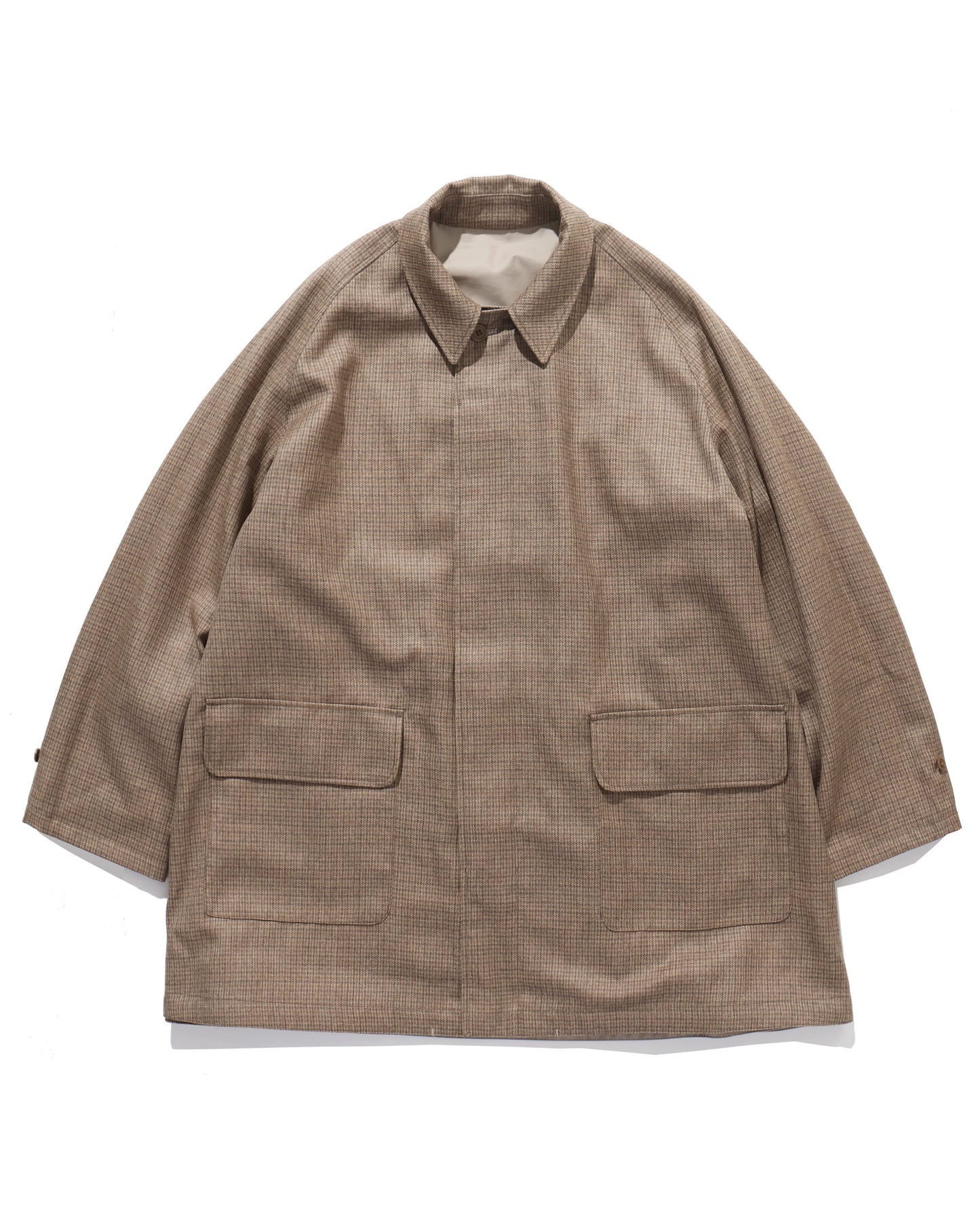 Reversible Short Walker Coat KHAKI×GUNCLUB CHECK