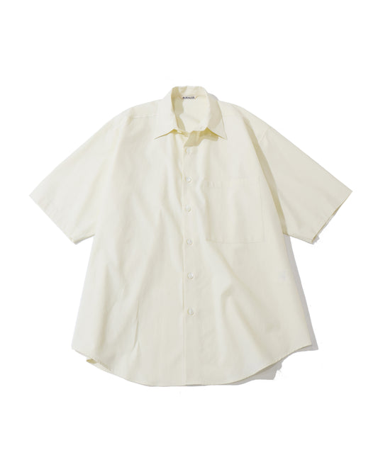 WASHED FINX TWILL BIG HALF SLEEVED SHIRT VANILLA