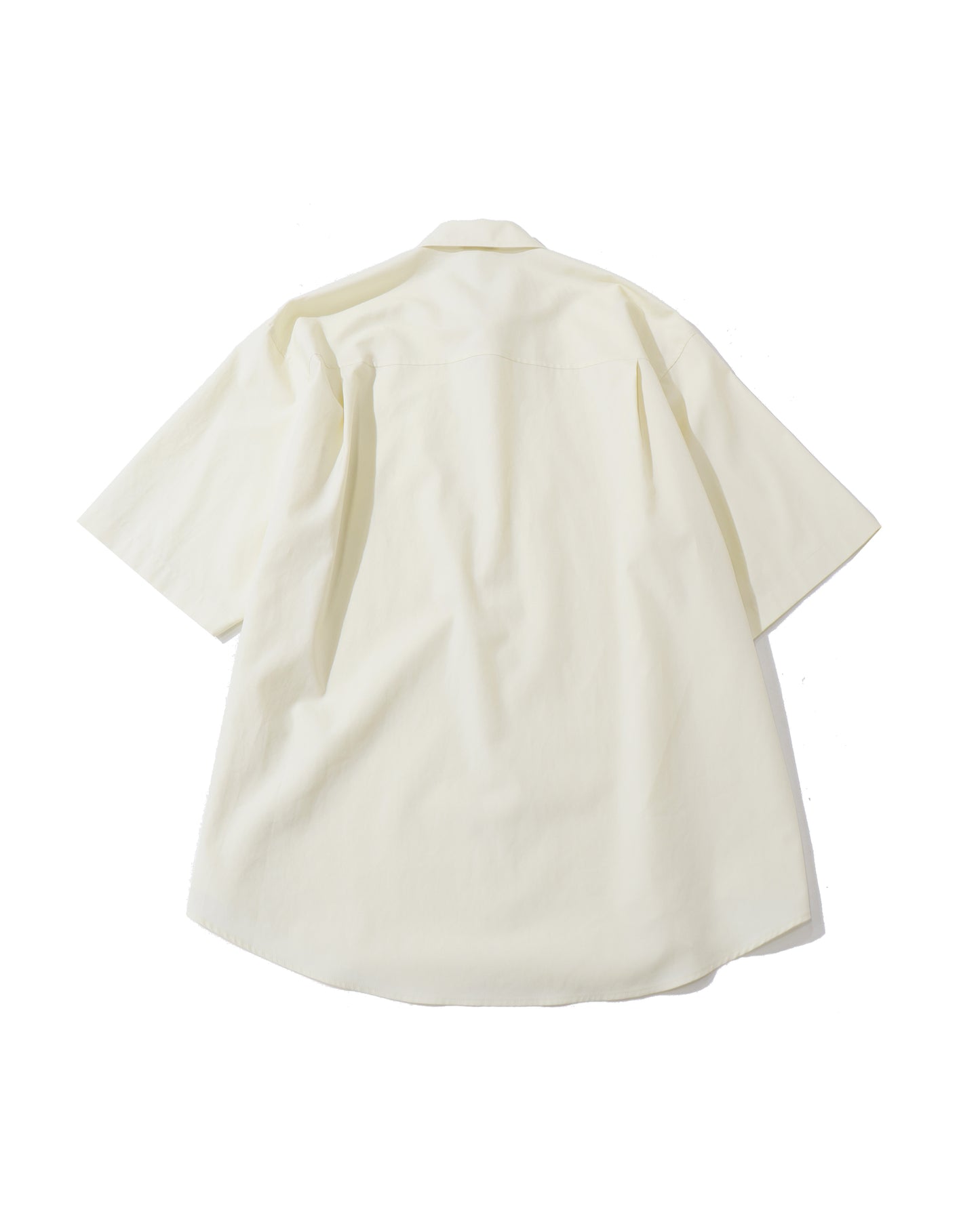 WASHED FINX TWILL BIG HALF SLEEVED SHIRT VANILLA