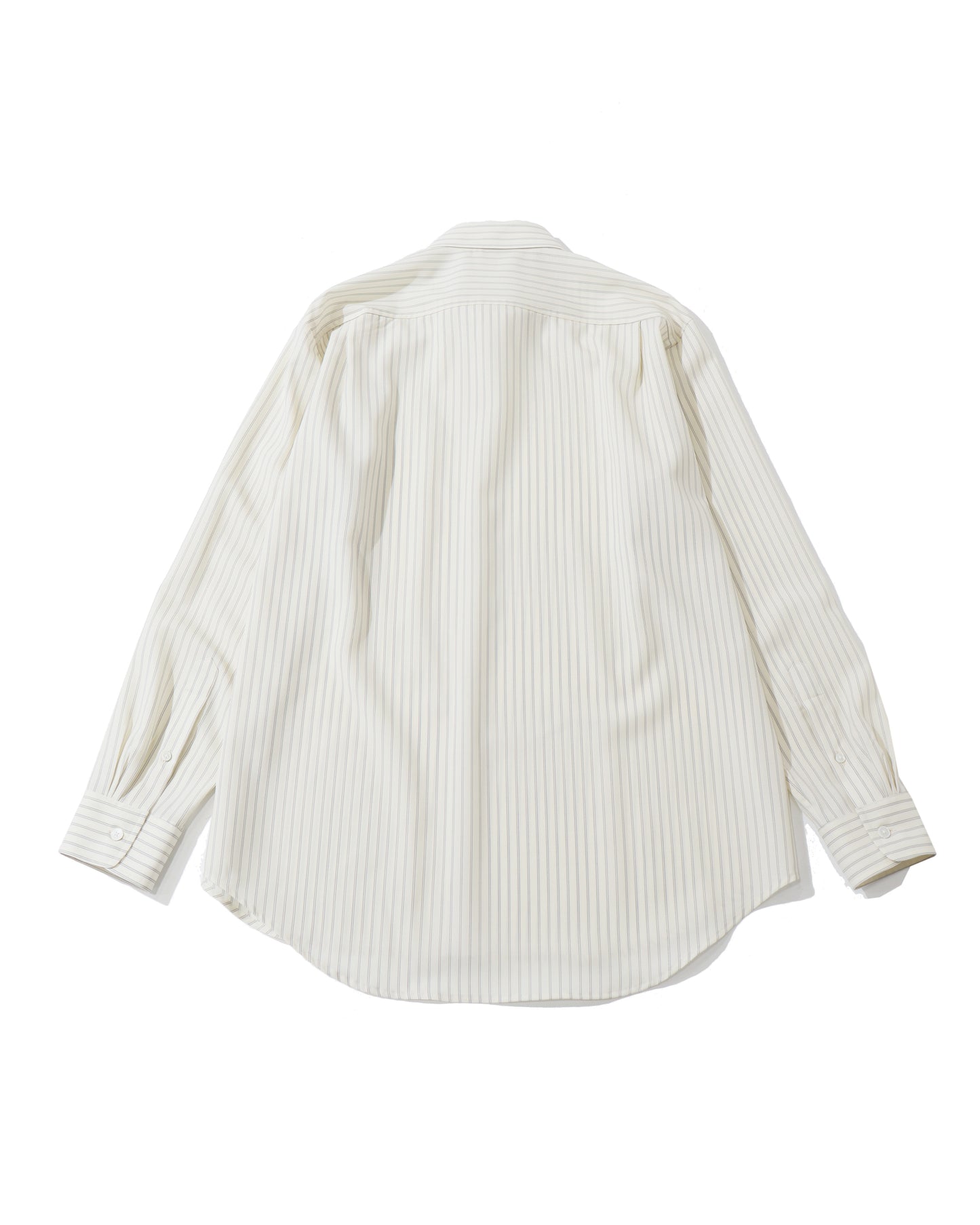 SUPER FINE WOOL STRIPE SHIRT IVORY WHITE STRIPE