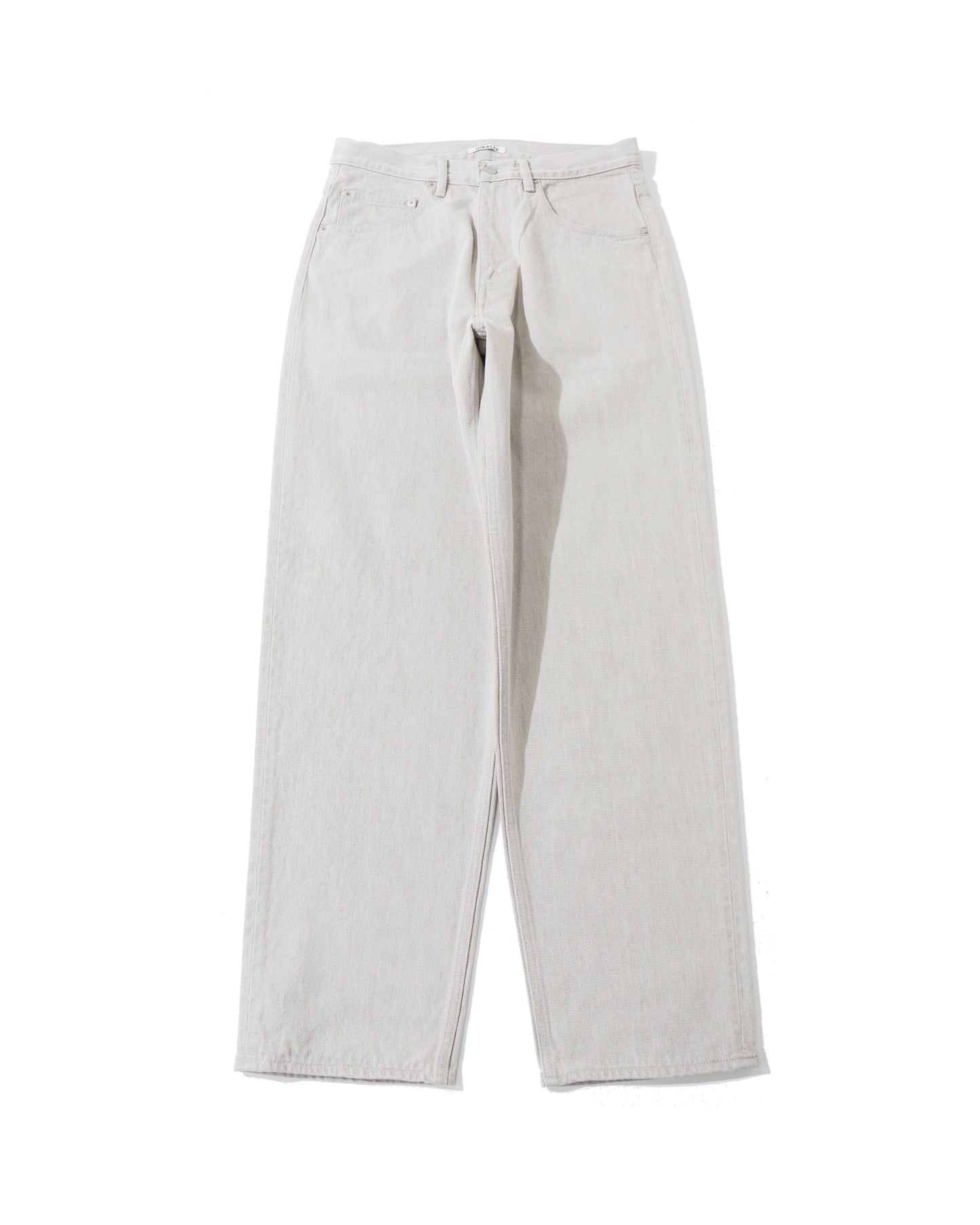FADED HARD TWIST BROWN DENIM WIDE PANTS LIGHT GRAY