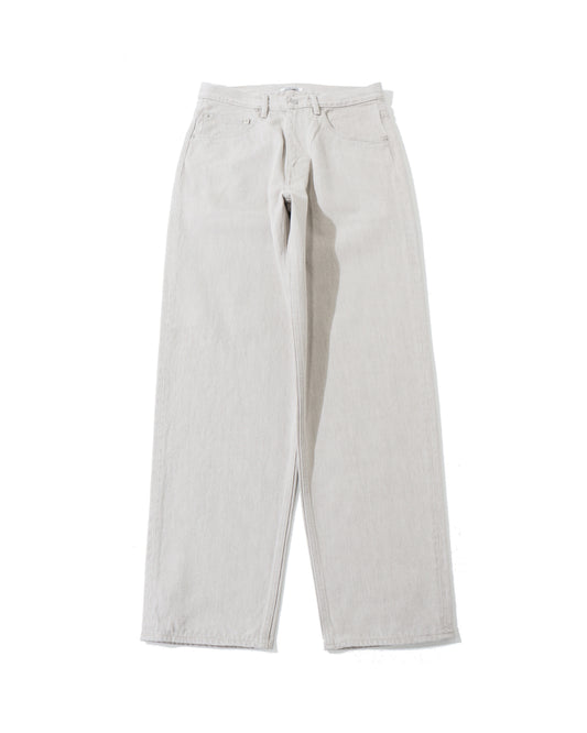 FADED HARD TWIST BROWN DENIM WIDE PANTS LIGHT GRAY