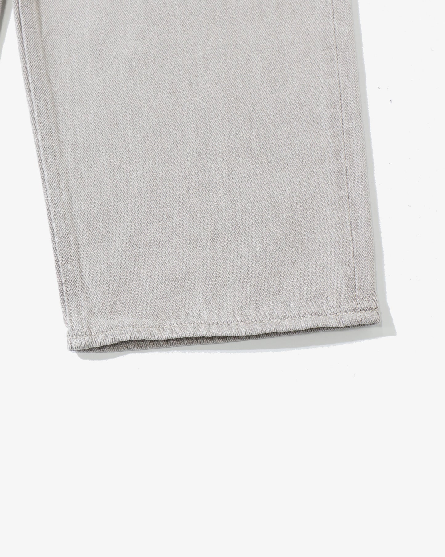 FADED HARD TWIST BROWN DENIM WIDE PANTS LIGHT GRAY