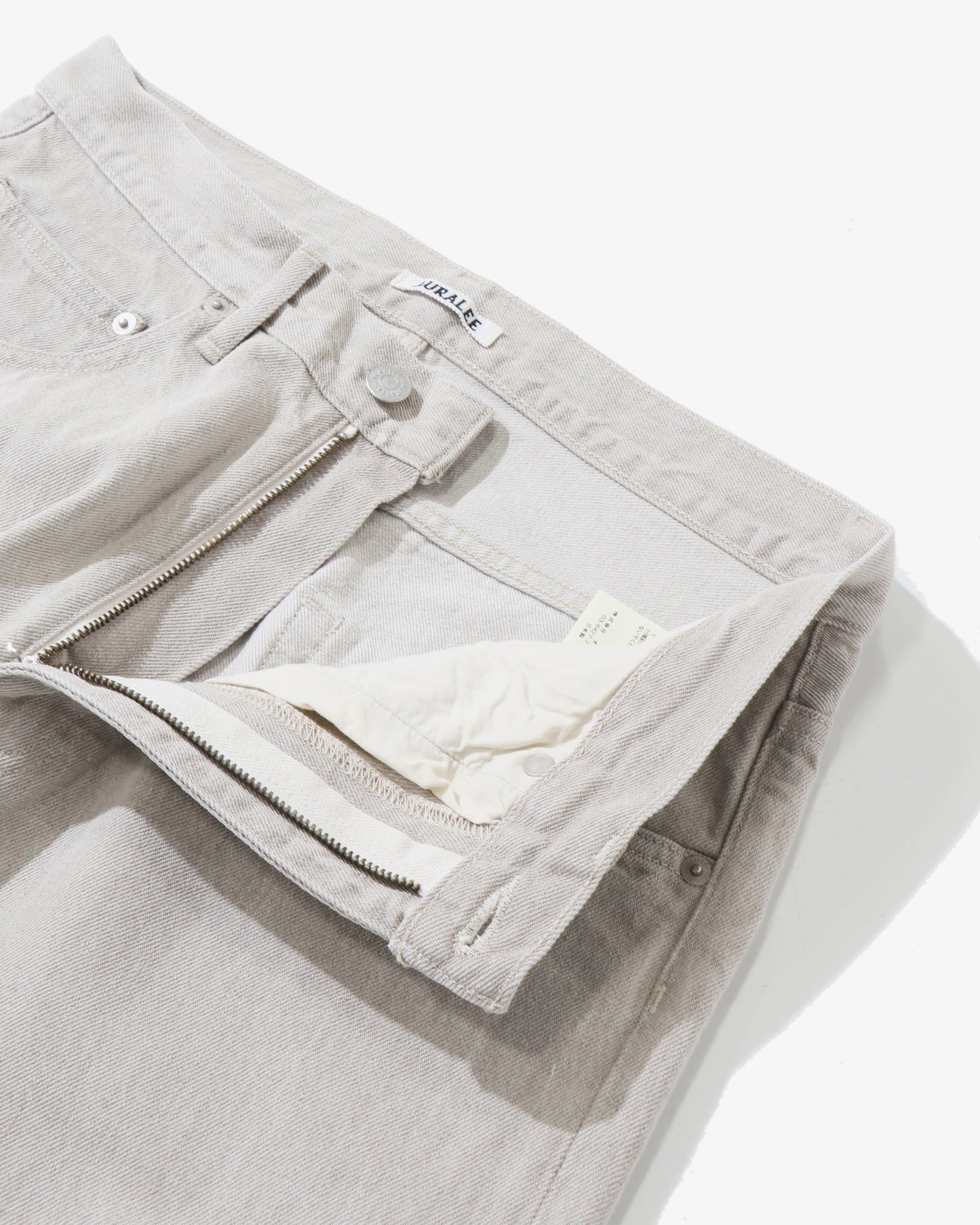 FADED HARD TWIST BROWN DENIM WIDE PANTS LIGHT GRAY