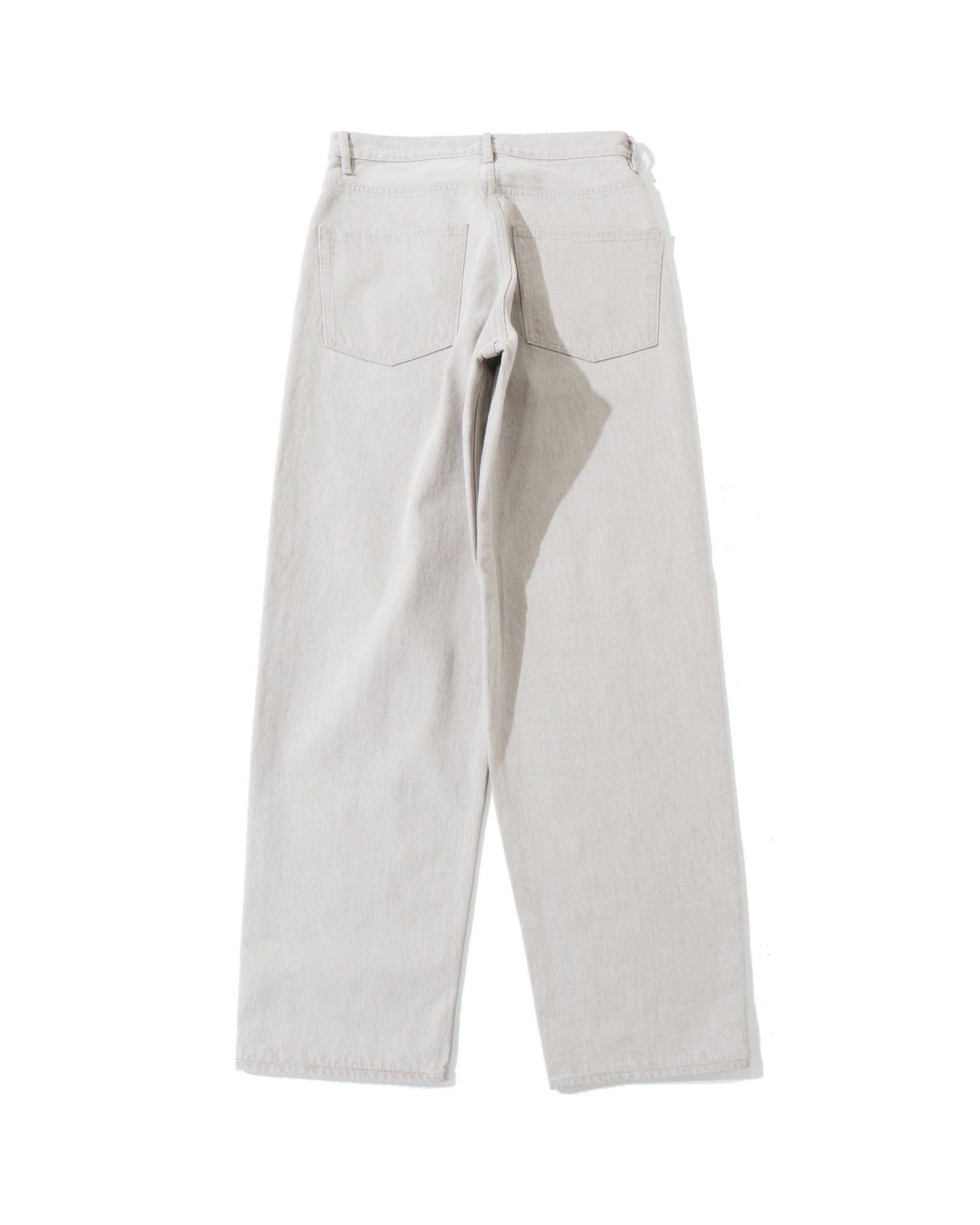FADED HARD TWIST BROWN DENIM WIDE PANTS LIGHT GRAY