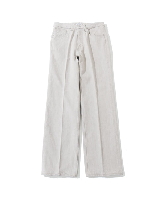 FADED HARD TWIST BROWN DENIM 5P PANTS LIGHT GRAY