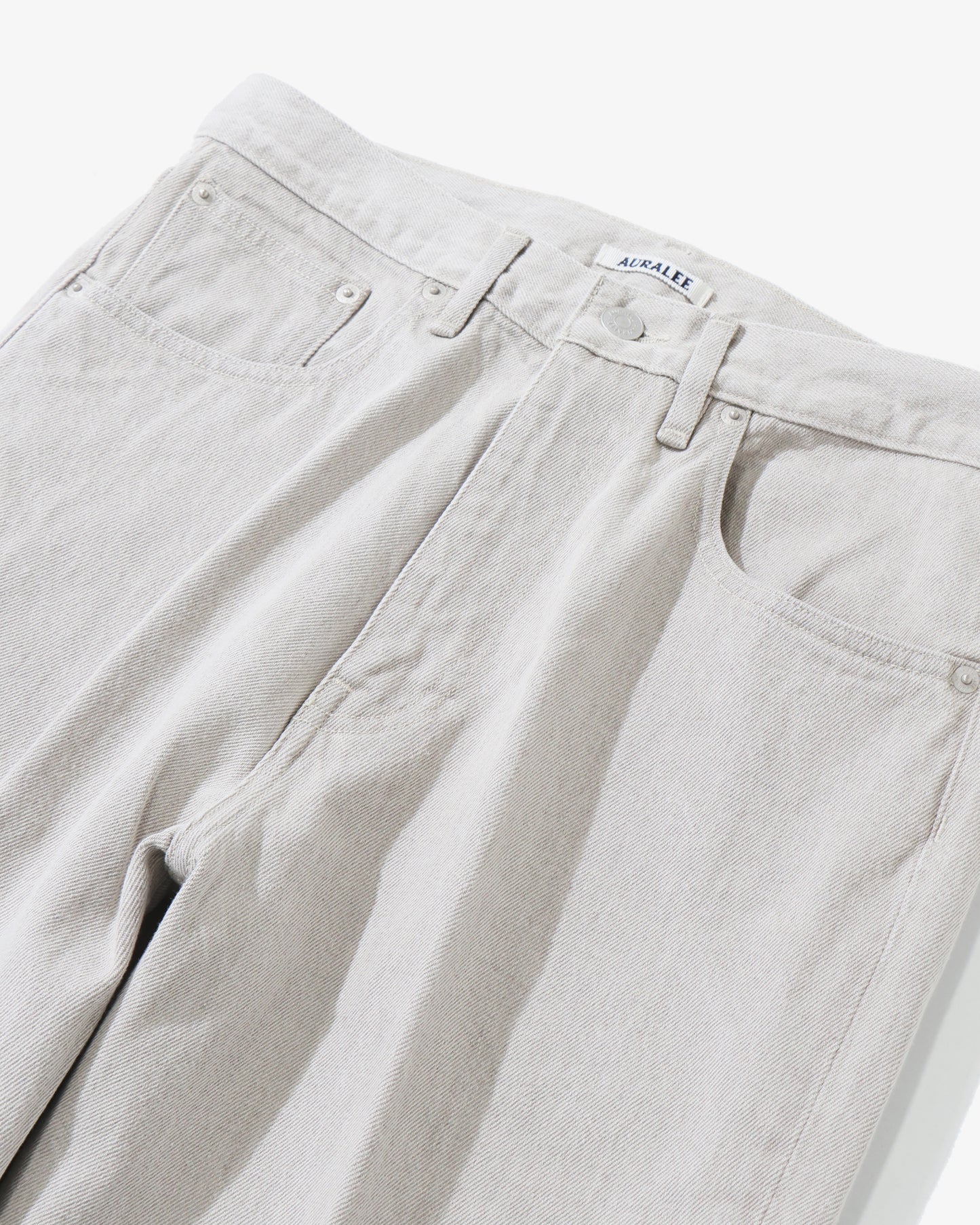 FADED HARD TWIST BROWN DENIM 5P PANTS LIGHT GRAY