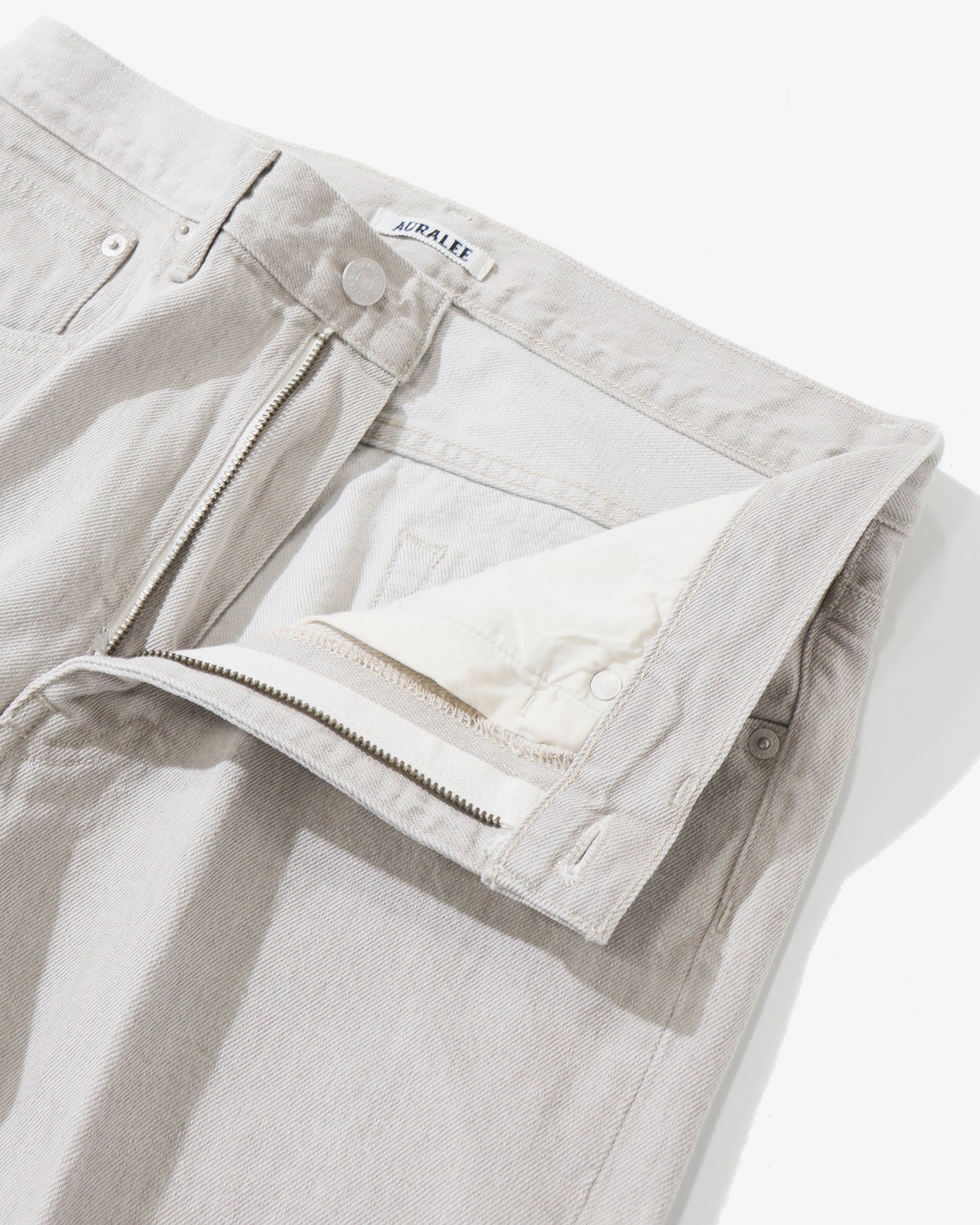 FADED HARD TWIST BROWN DENIM 5P PANTS LIGHT GRAY