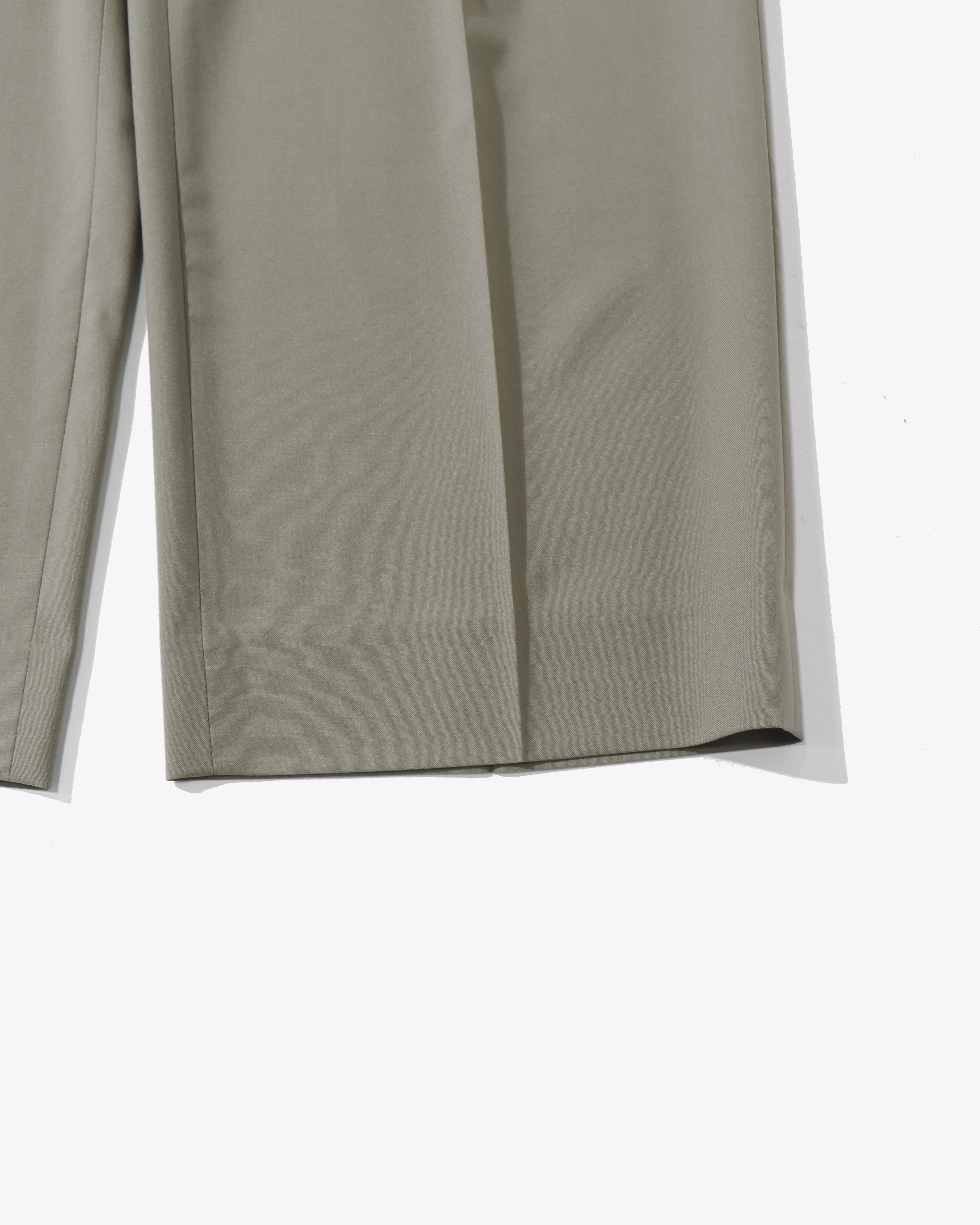 ULTRA FINE TROPICAL WOOL TWO-TUCK SLACKS LIGHT KHAKI – TIME AFTER TIME