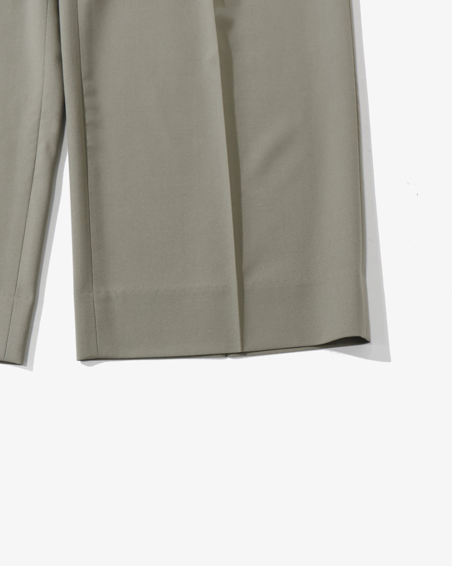 ULTRA FINE TROPICAL WOOL TWO-TUCK SLACKS LIGHT KHAKI