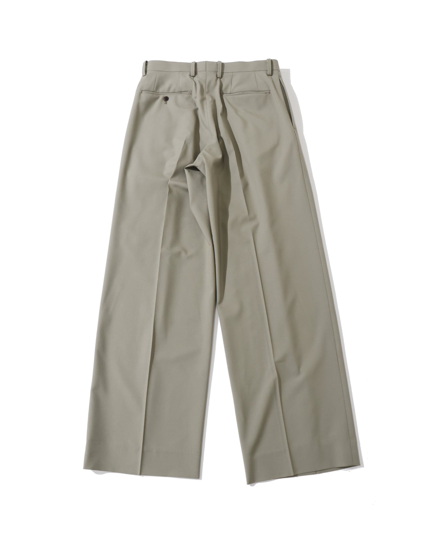 ULTRA FINE TROPICAL WOOL TWO-TUCK SLACKS LIGHT KHAKI