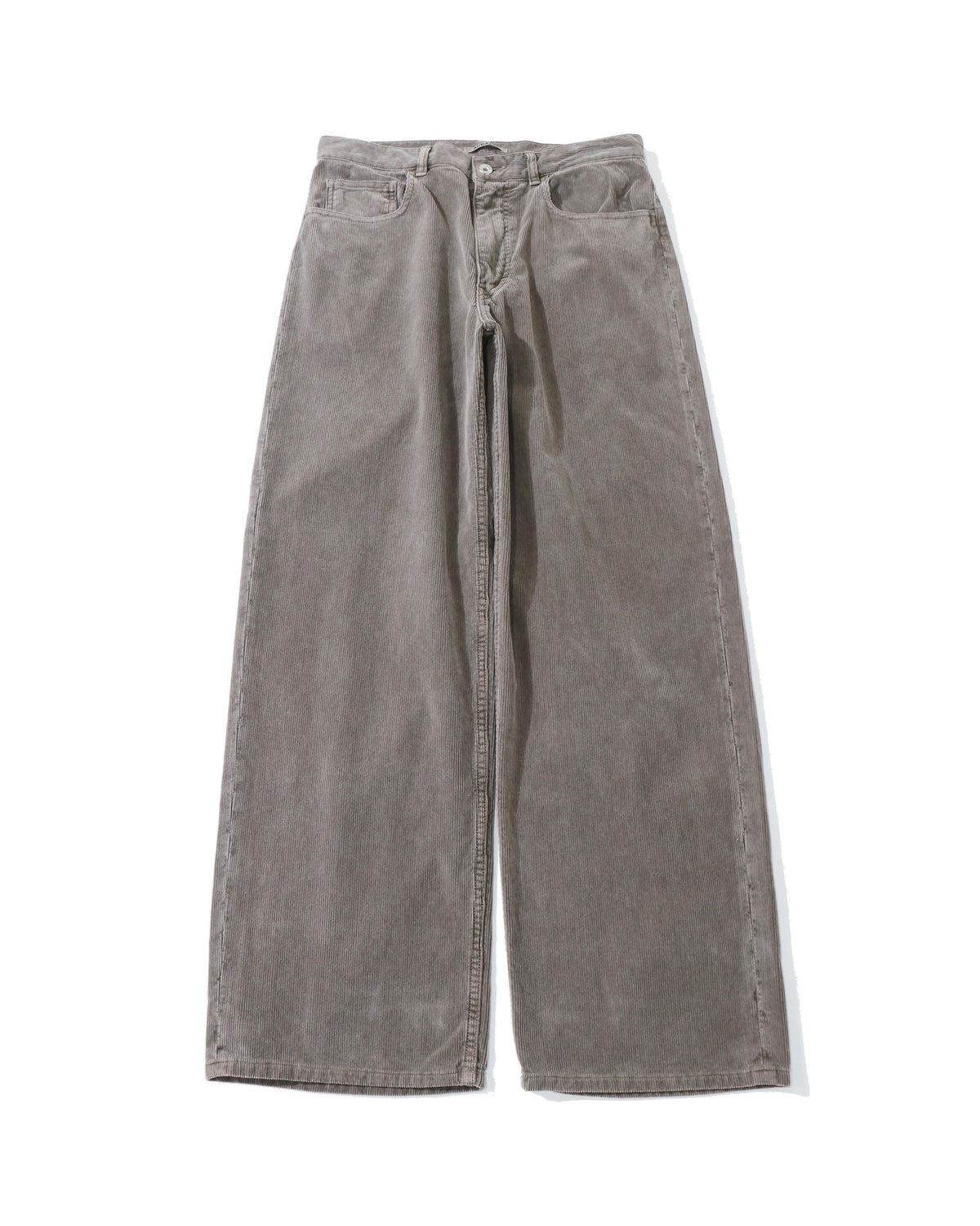 GARMENT-DYED FINX CORDUROY 5P WIDE PANTS OLIVE BROWN