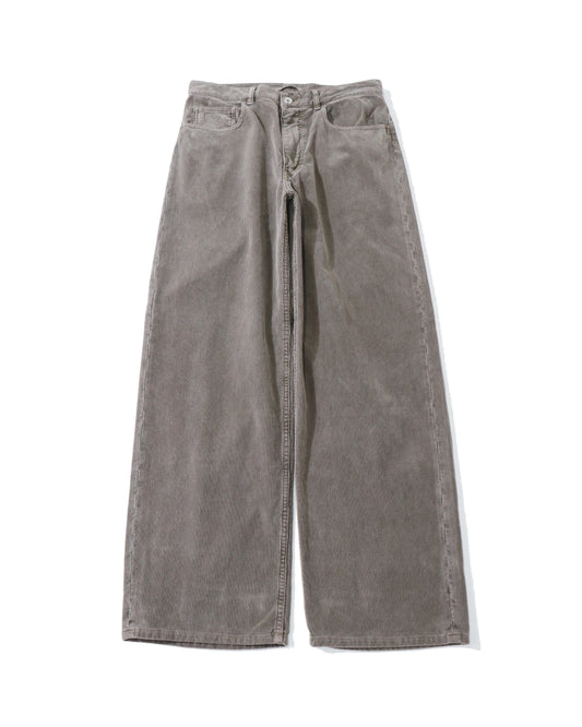 GARMENT-DYED FINX CORDUROY 5P WIDE PANTS OLIVE BROWN