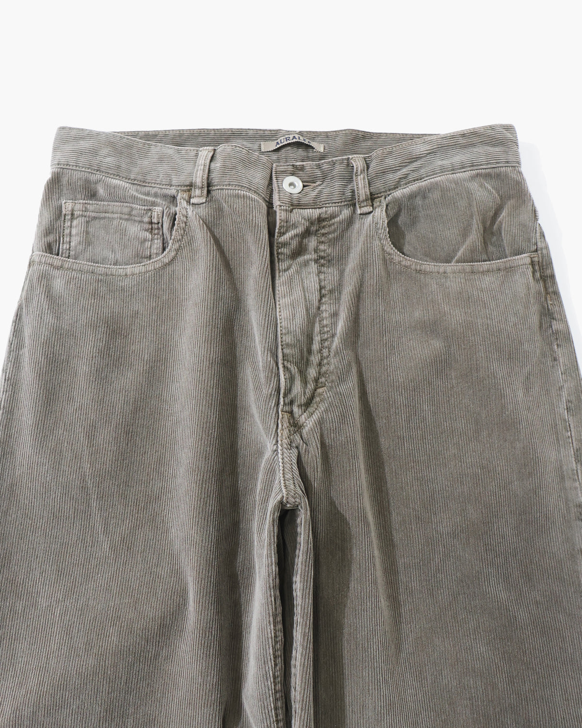 GARMENT-DYED FINX CORDUROY 5P WIDE PANTS OLIVE BROWN