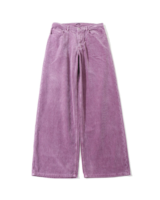 GARMENT-DYED FINX CORDUROY 5P WIDE PANTS DUSTY PURPLE