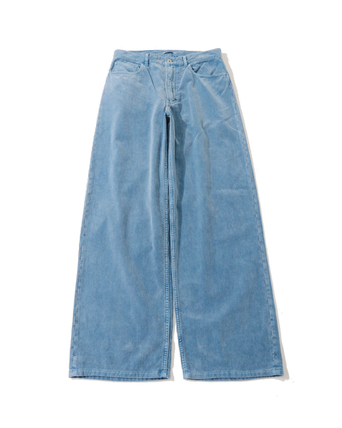GARMENT-DYED FINX CORDUROY 5P WIDE PANTS DUSTY BLUE