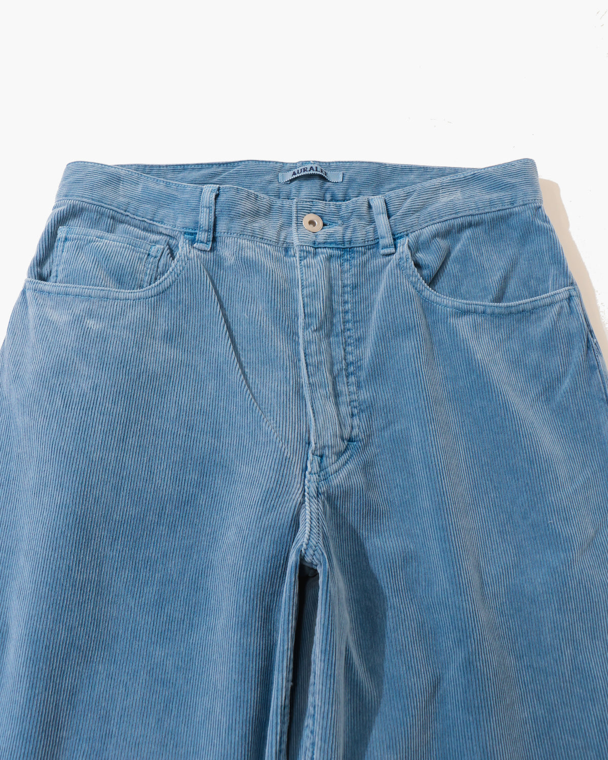GARMENT-DYED FINX CORDUROY 5P WIDE PANTS DUSTY BLUE