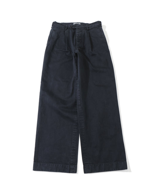 GARMENT-DYED FINX CHINO ONE-TUCK WIDE PANTS BLACK