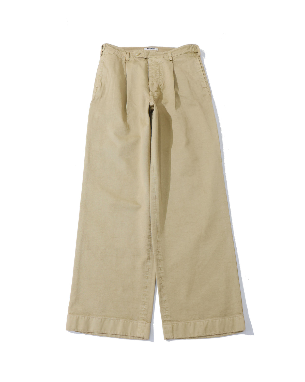 GARMENT-DYED FINX CHINO ONE-TUCK WIDE PANTS LIGHT BEIGE